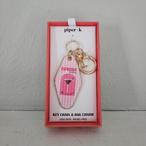 NWT Piper K Novelty Retro Room Key Bag Charm/Keychain
